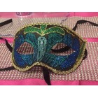 Masquerade Half Glitter Mask Halloween Party Mardi Gras Mask Blue